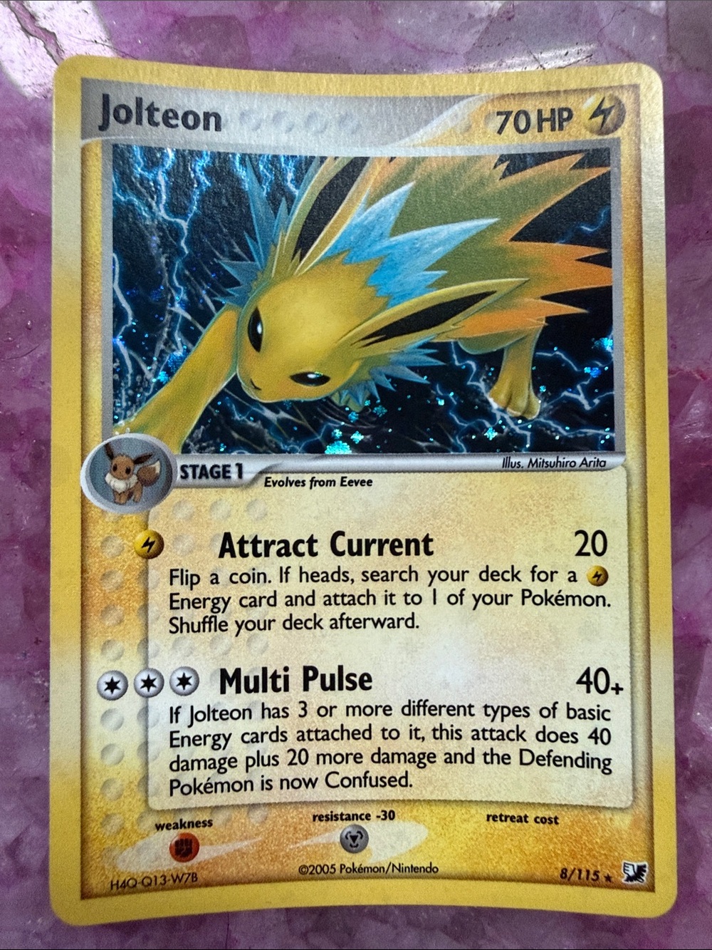 2005 Pokemon Ex Unseen Forces Holo Jolteon #8